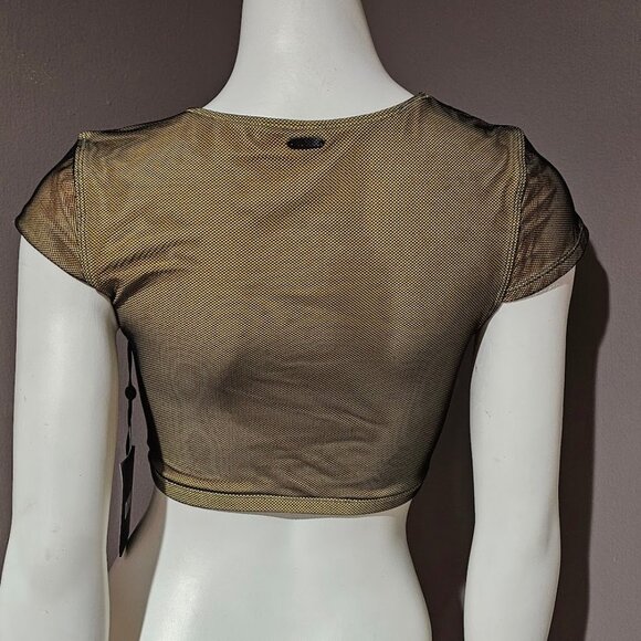 DKNY Cropped Mesh Overlay Bikini Top Size Small - Picture 4 of 10